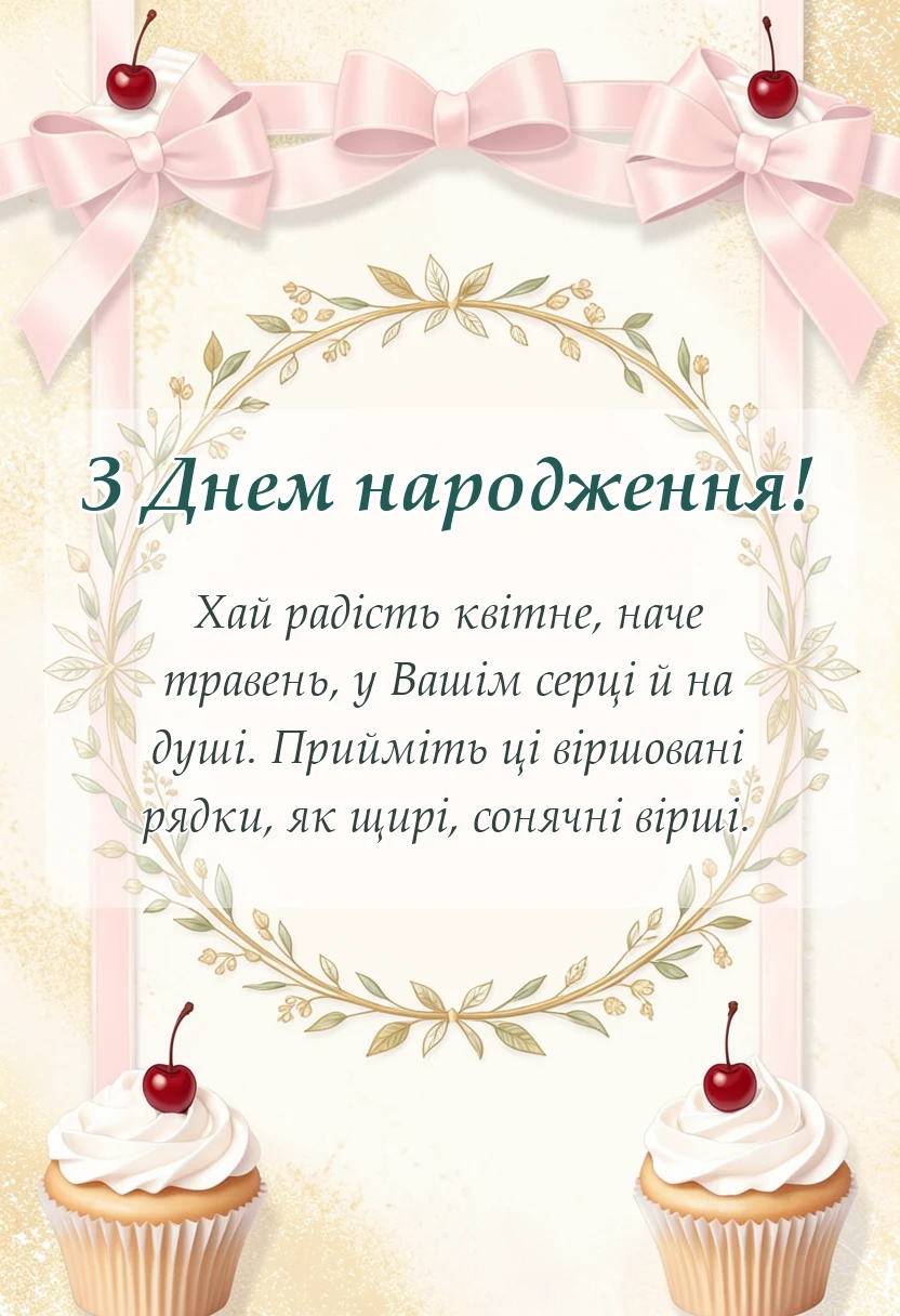 вітальна листівка - привітання та побажання