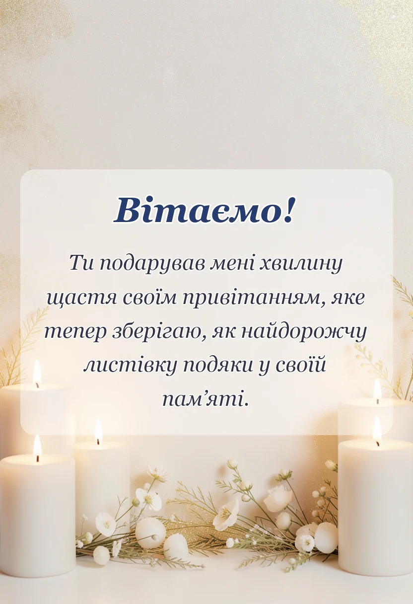 листівка з побажанням - слова подяки щиро дякую за привітання