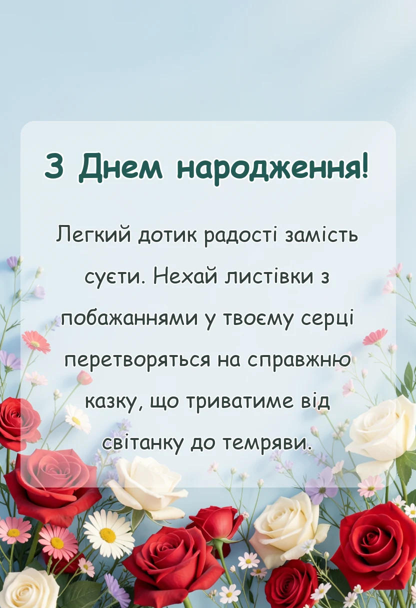 унікальна листівка - оригінальні побажання гарного дня