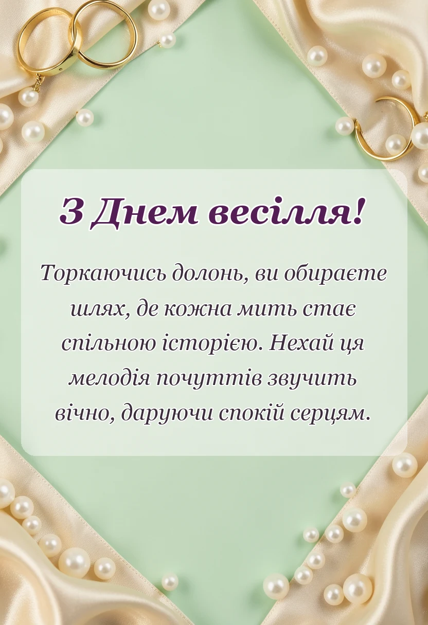 святкова картинка: привітання з весіллям у віршах