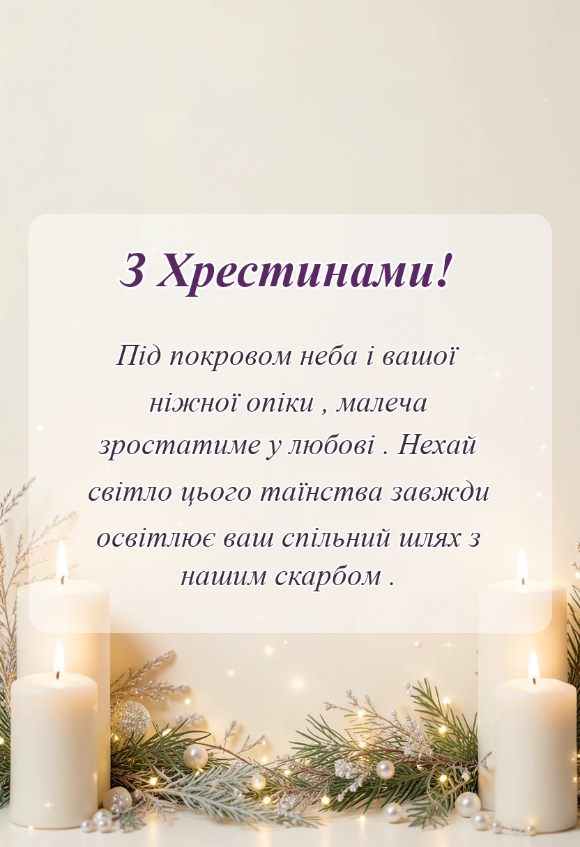 унікальна листівка - картинки на хрещення дитини