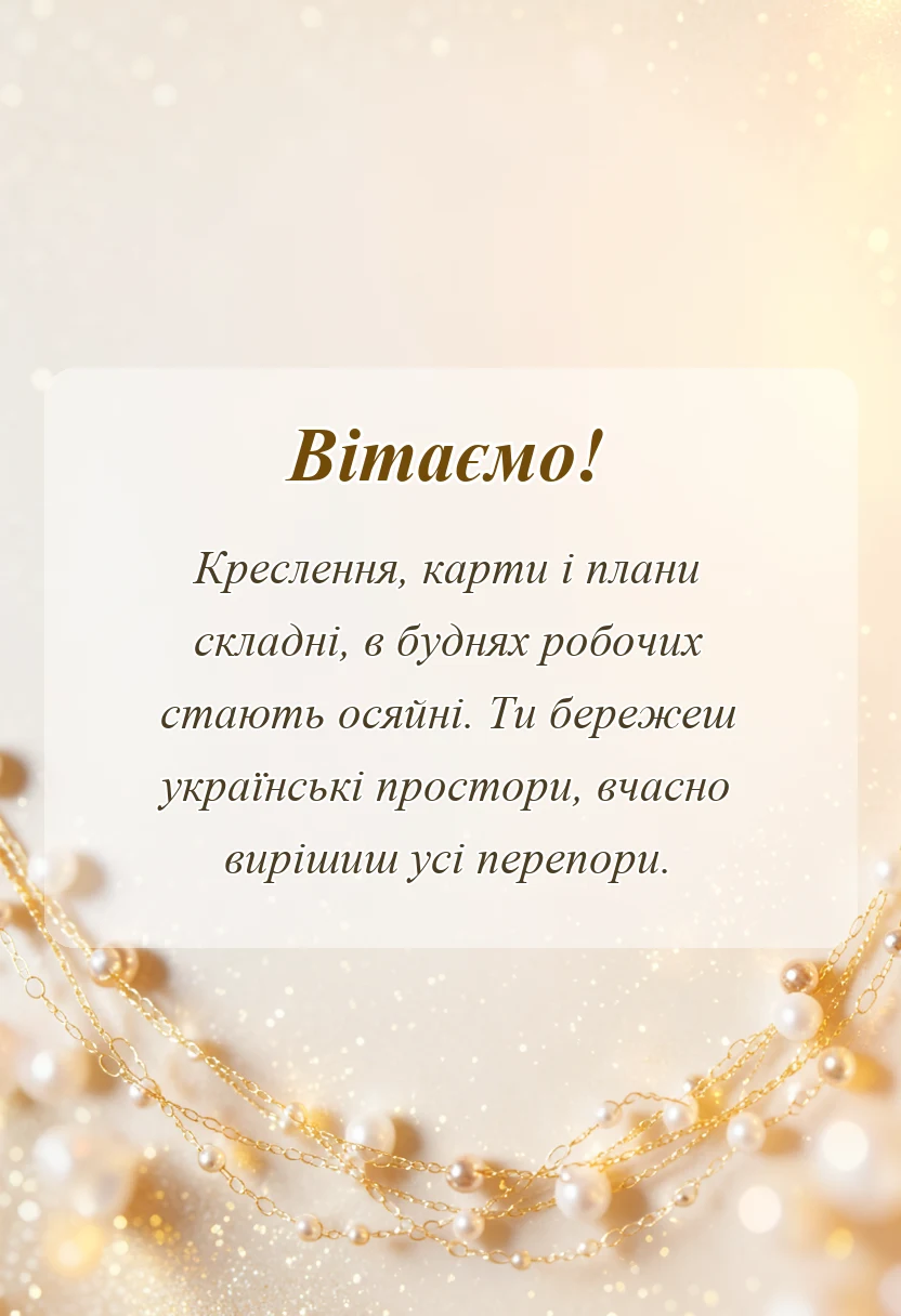 унікальна листівка - привітання з днем землевпорядника українською