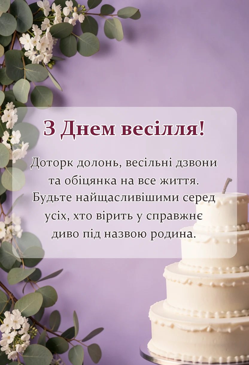 вітальна листівка - оригінальні привітання з весіллям своїми словами