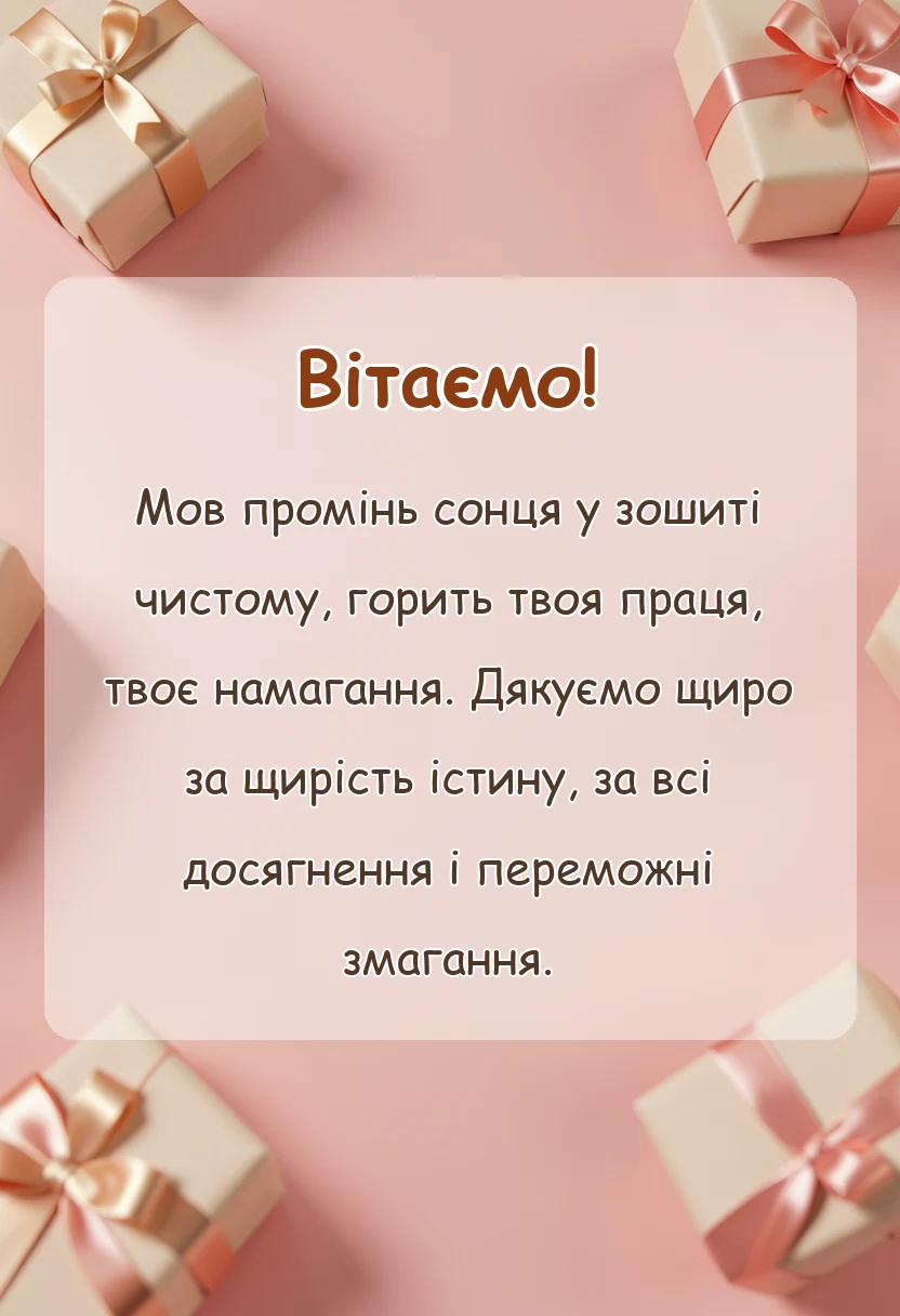 унікальна листівка - текст подяки учню
