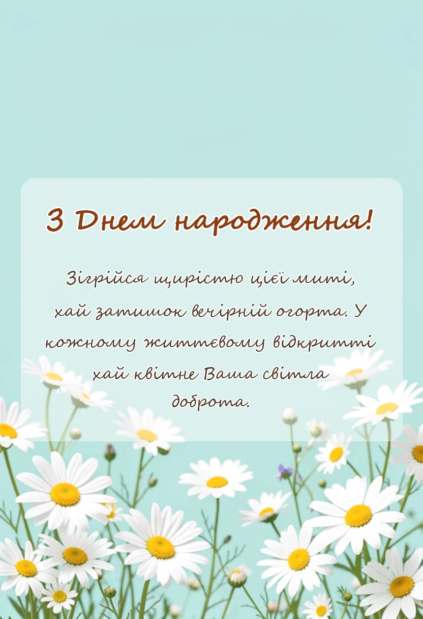 вітальна листівка - привітання та побажання