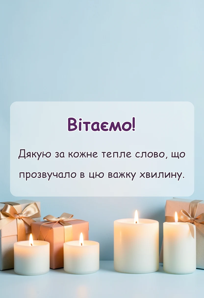 вітальна листівка - подяка за співчуття з приводу смерті мами