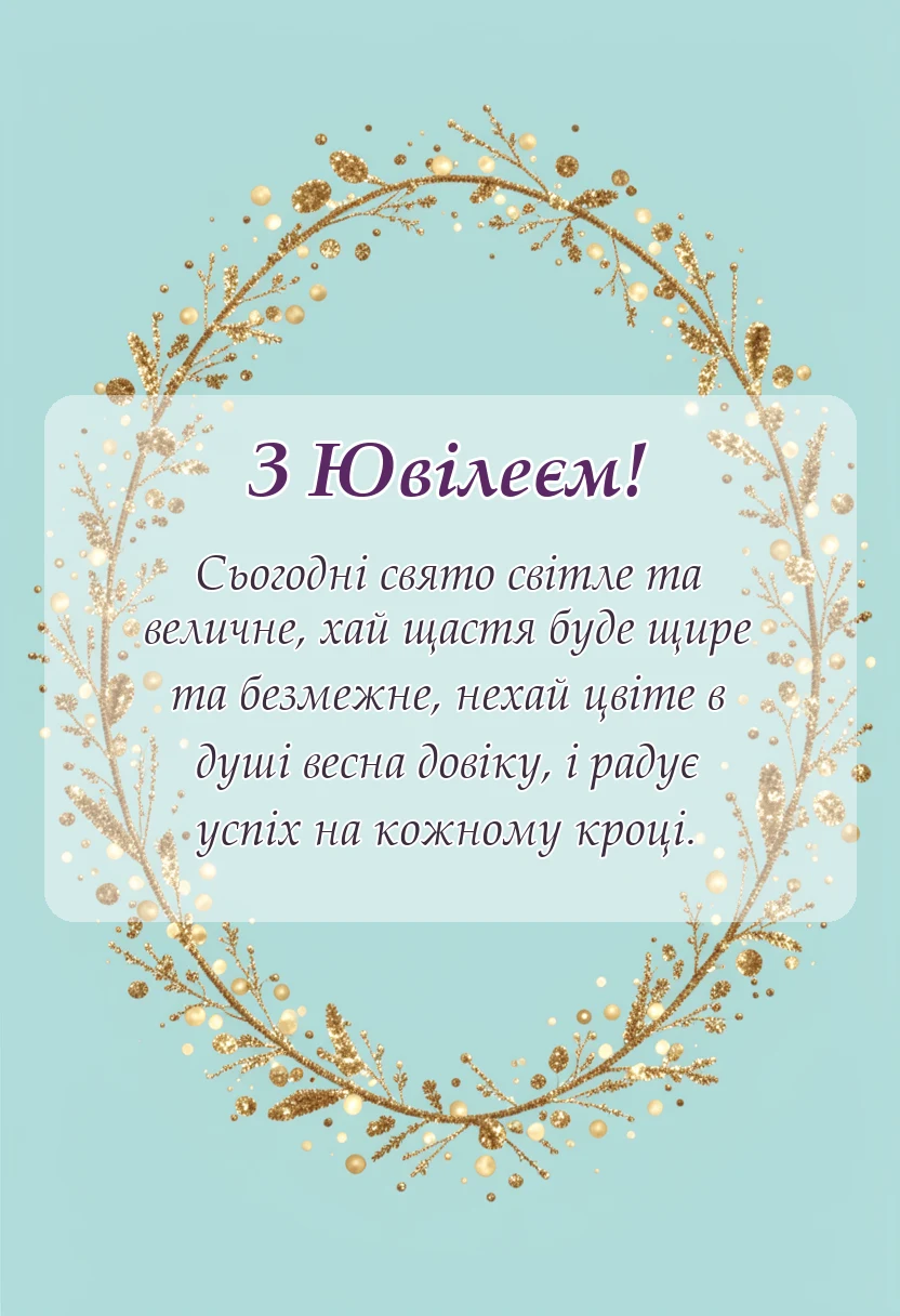 вітальна листівка - привітання з ювілеєм картинки