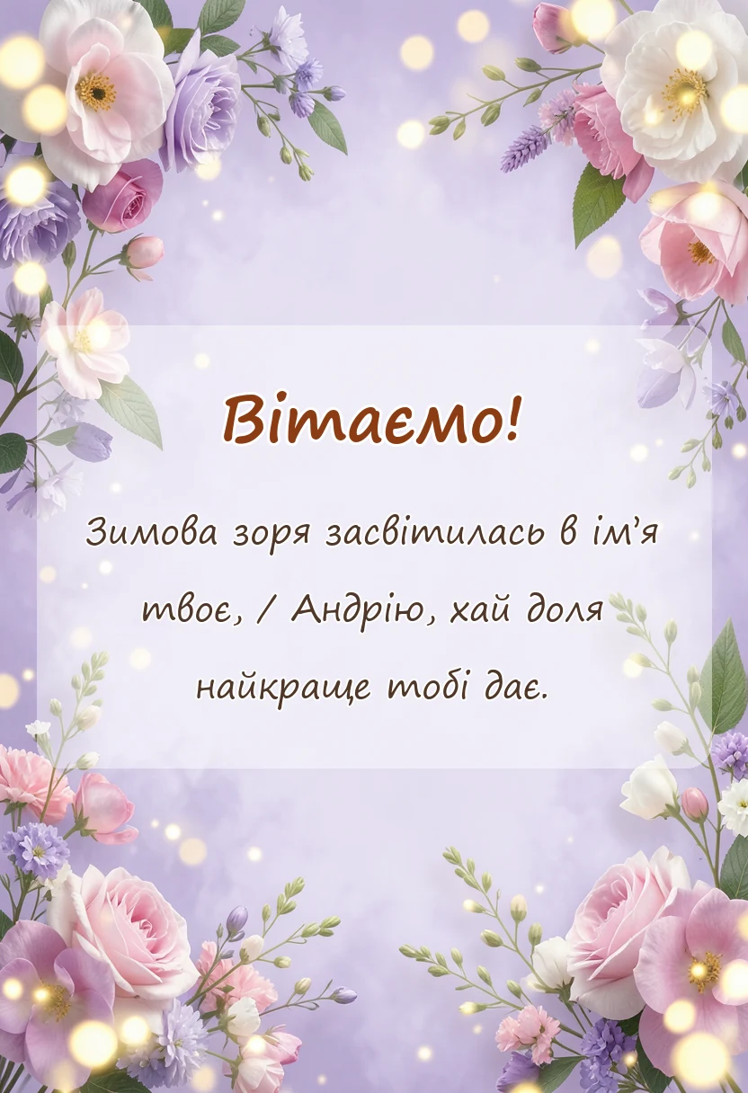 унікальна листівка - привітання з днем андрія первозванного