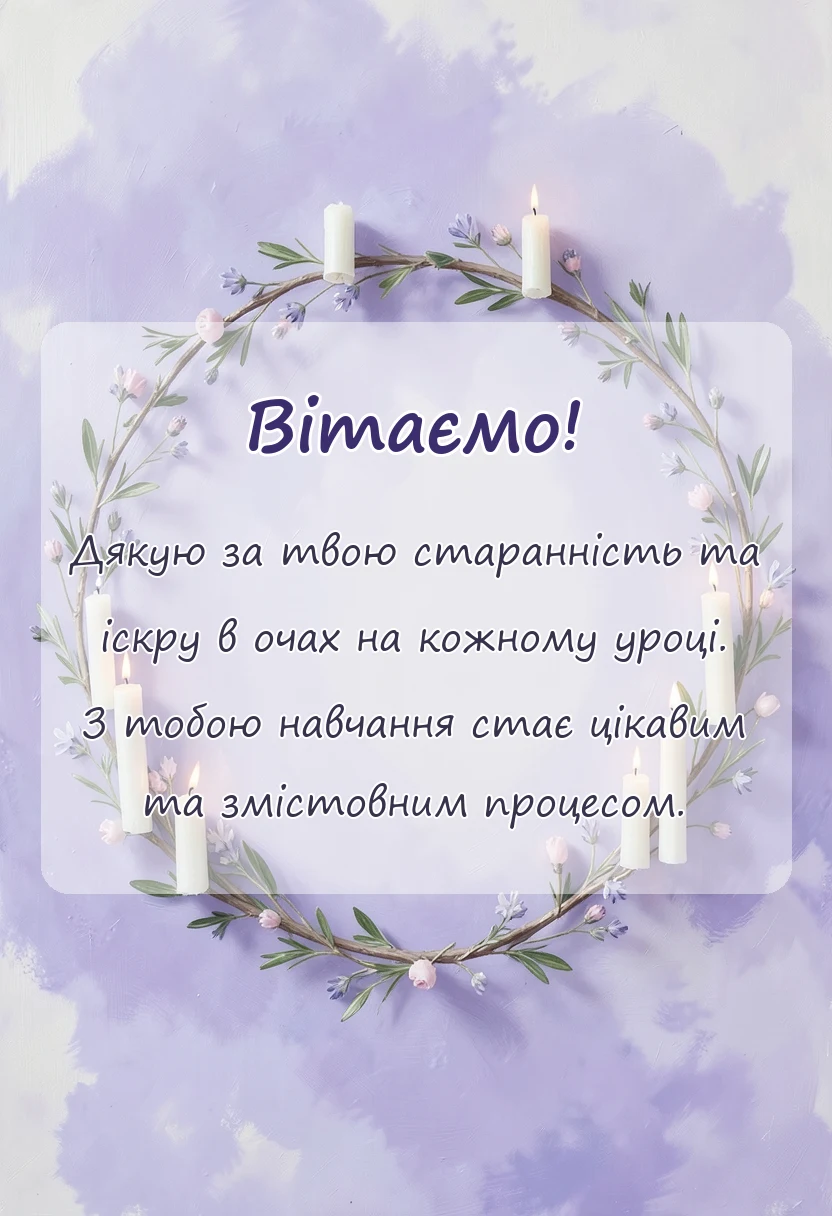 красива листівка: текст подяки учню