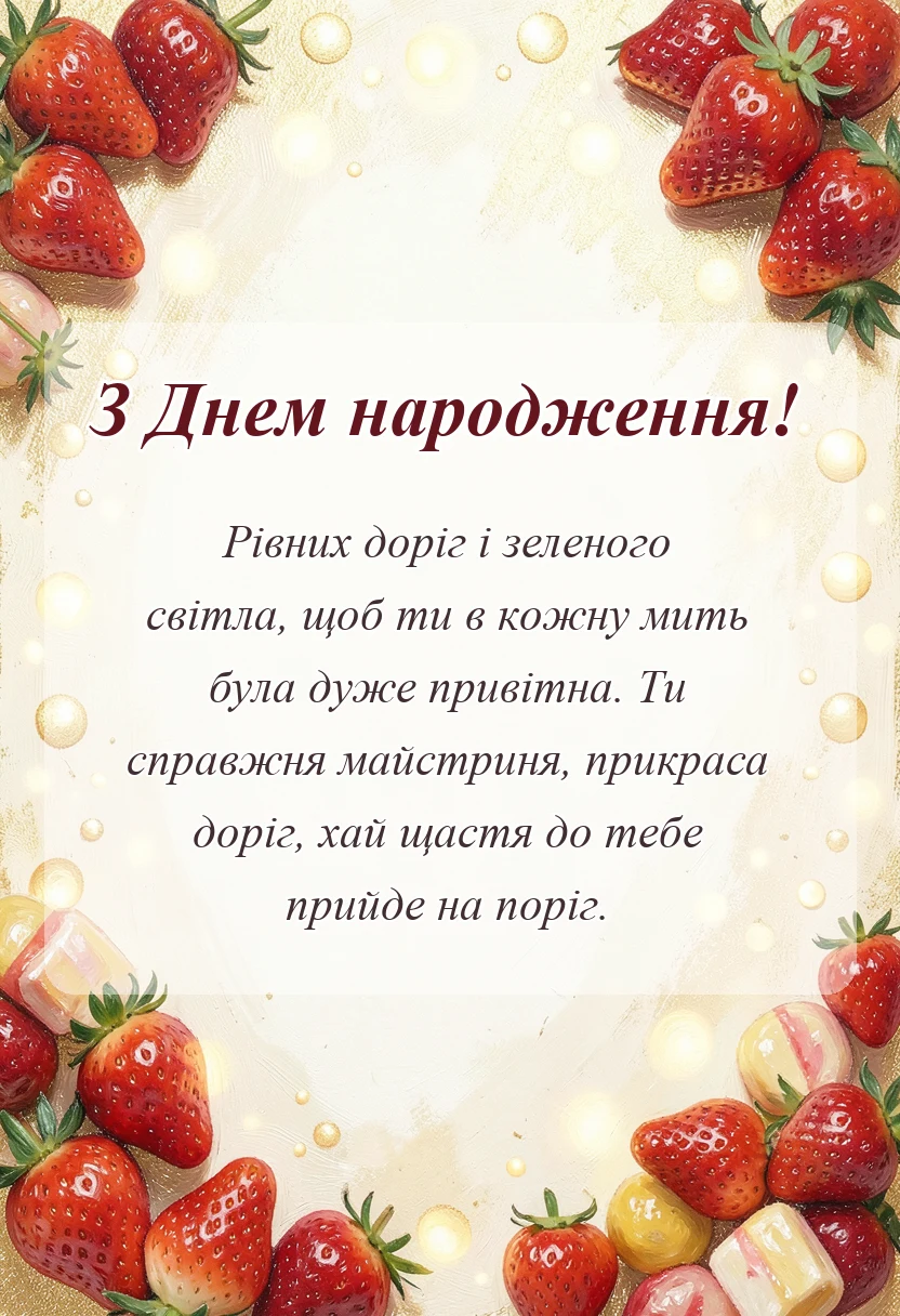 унікальна листівка - картинки водію жінці