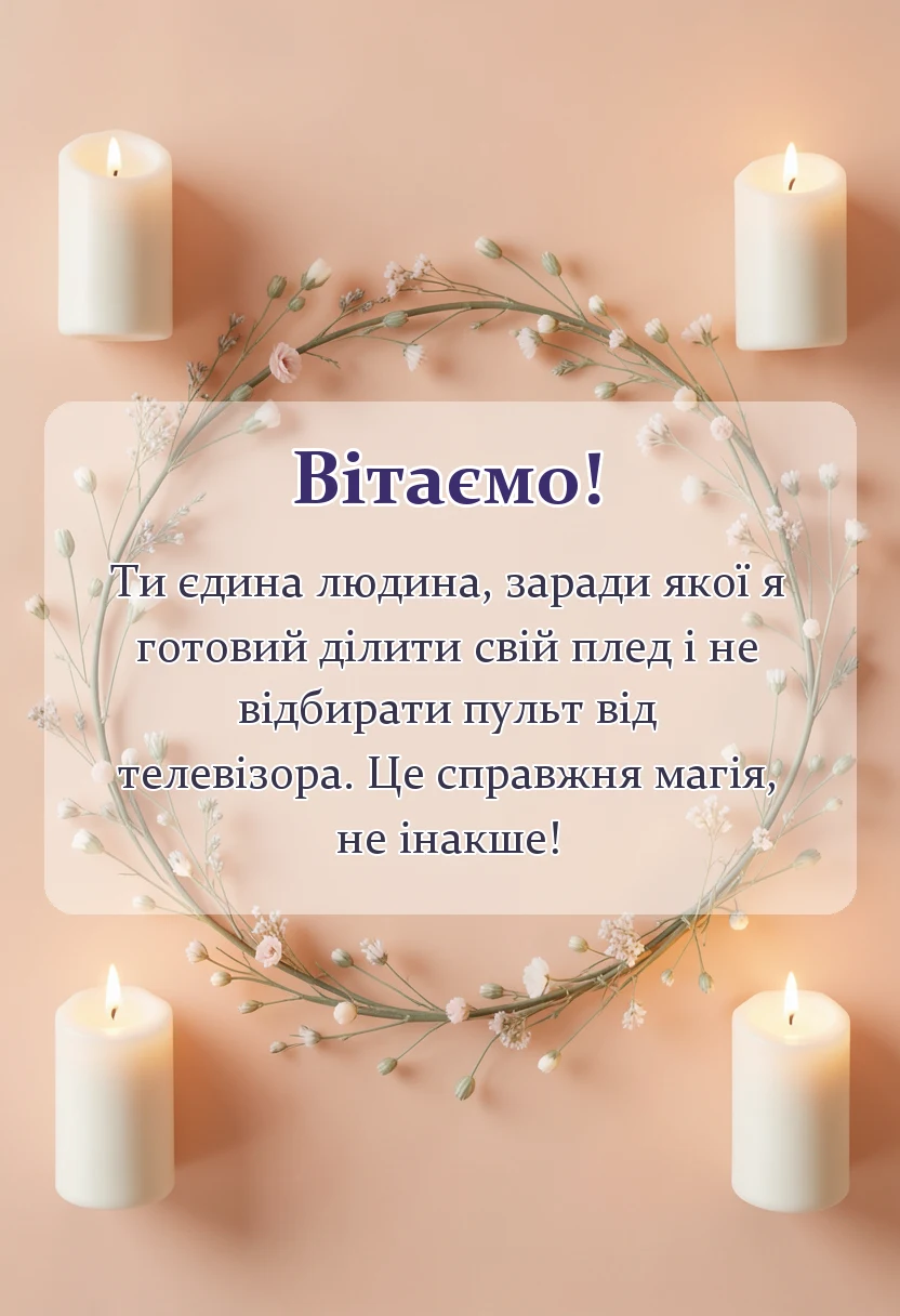 унікальна листівка - привітання з днем валентина жінці
