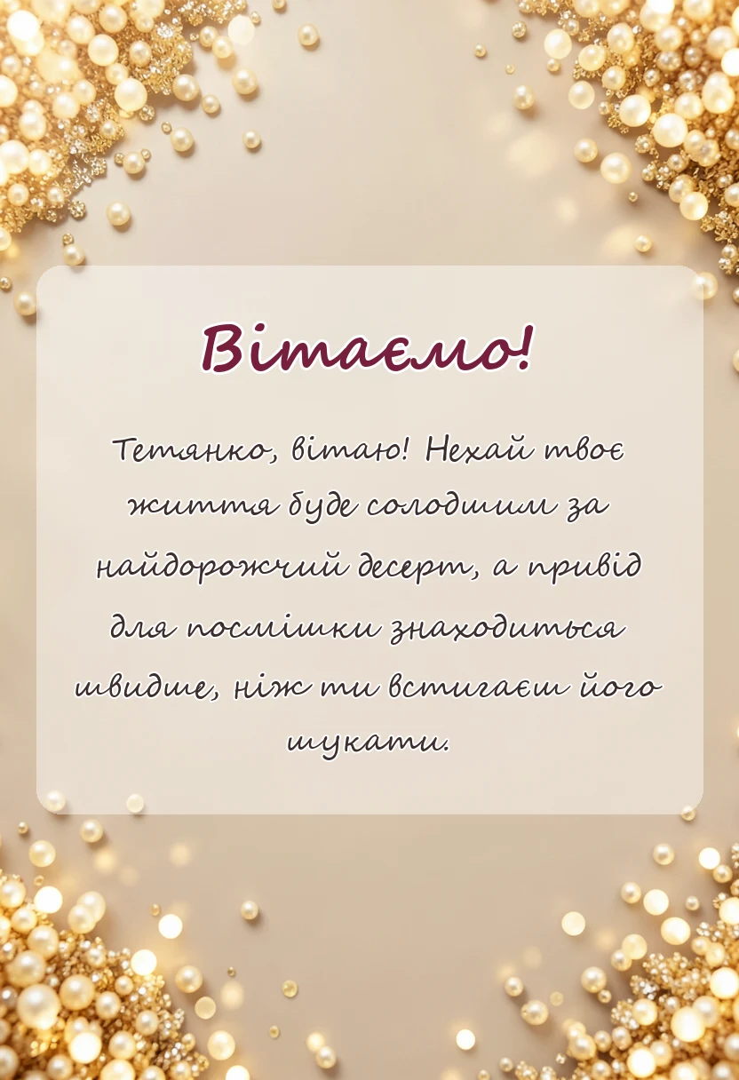 вітальна листівка - привітання з днем ангела тетяни