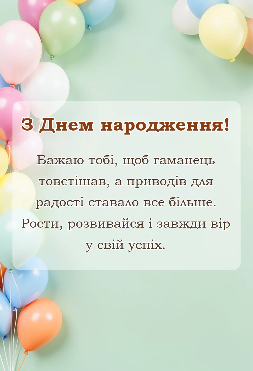 листівка з побажанням - привітання з днем народження зятю