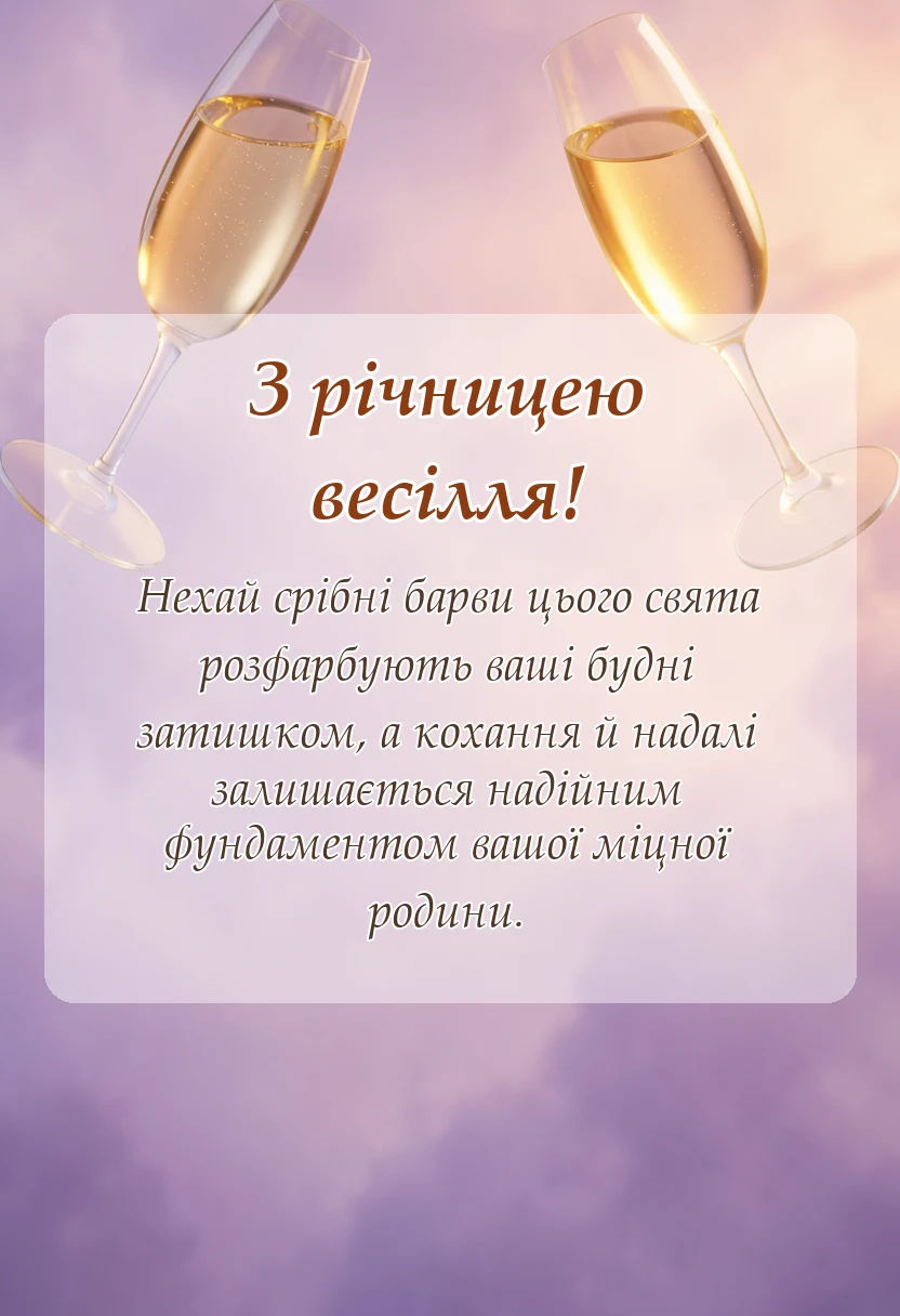 красива листівка: привітання зі срібним весіллям