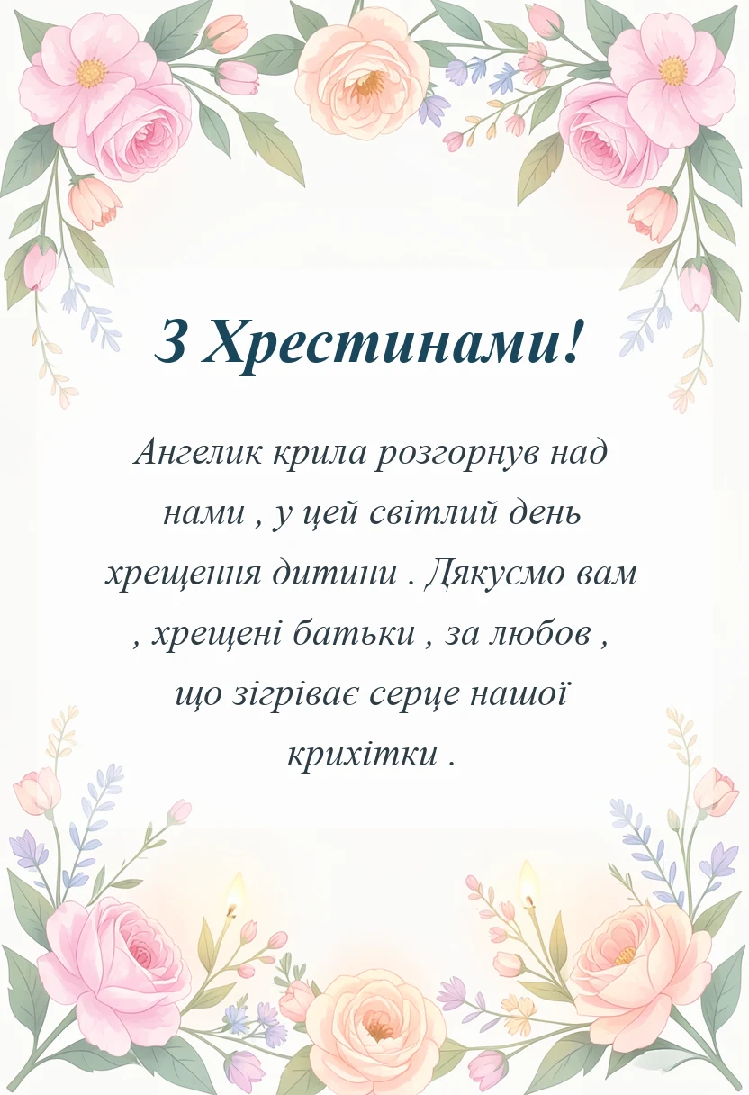 святкова картинка: картинки на хрещення дитини