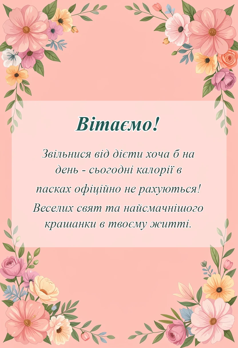 красива листівка: слова привітання з великоднем