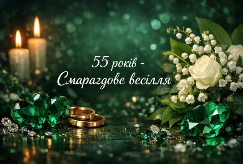 Смарагдове весілля: смарагдами, квіти та кільця на фоні свічок.