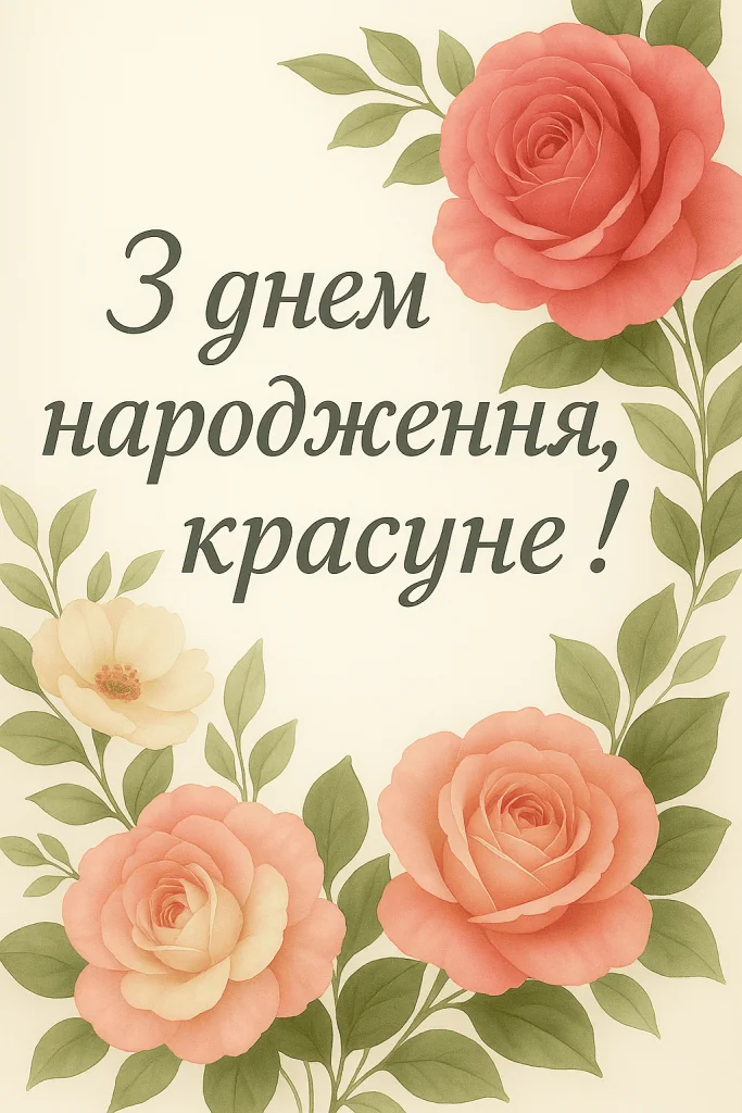 Квіти та привітання з днем народження доньці від мами.